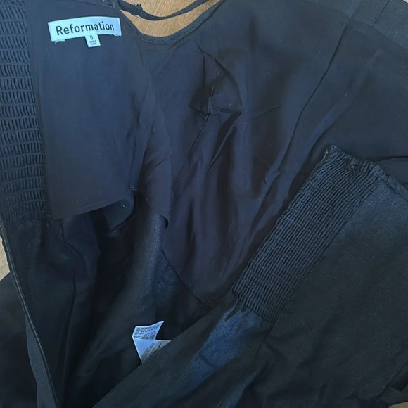 NWT Reformation Ciara Linen Sleeveless Jumpsuit Relaxed Leg Black | size 0 - Picture 11 of 13